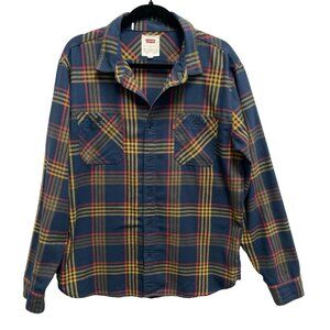 Levi's Strauss & Co Men's Long Sleeve Flannel Plaid Shirt Size Large